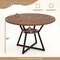 Brown Round Dining Table with Storage Shelf MDF & Metal Frame, 47” Diameter, 200-lb Tabletop Capacity